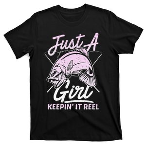 cute fishing funny keeping it reel wo purple pink T-Shirt