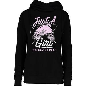 cute fishing funny keeping it reel wo purple pink Womens Funnel Neck Pullover Hood