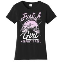 cute fishing funny keeping it reel wo purple pink Women's T-Shirt