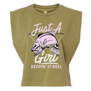 cute fishing funny keeping it reel wo purple pink Garment-Dyed Women's Muscle Tee