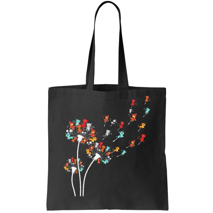 Cats Flower Fly Dandelion Tote Bag