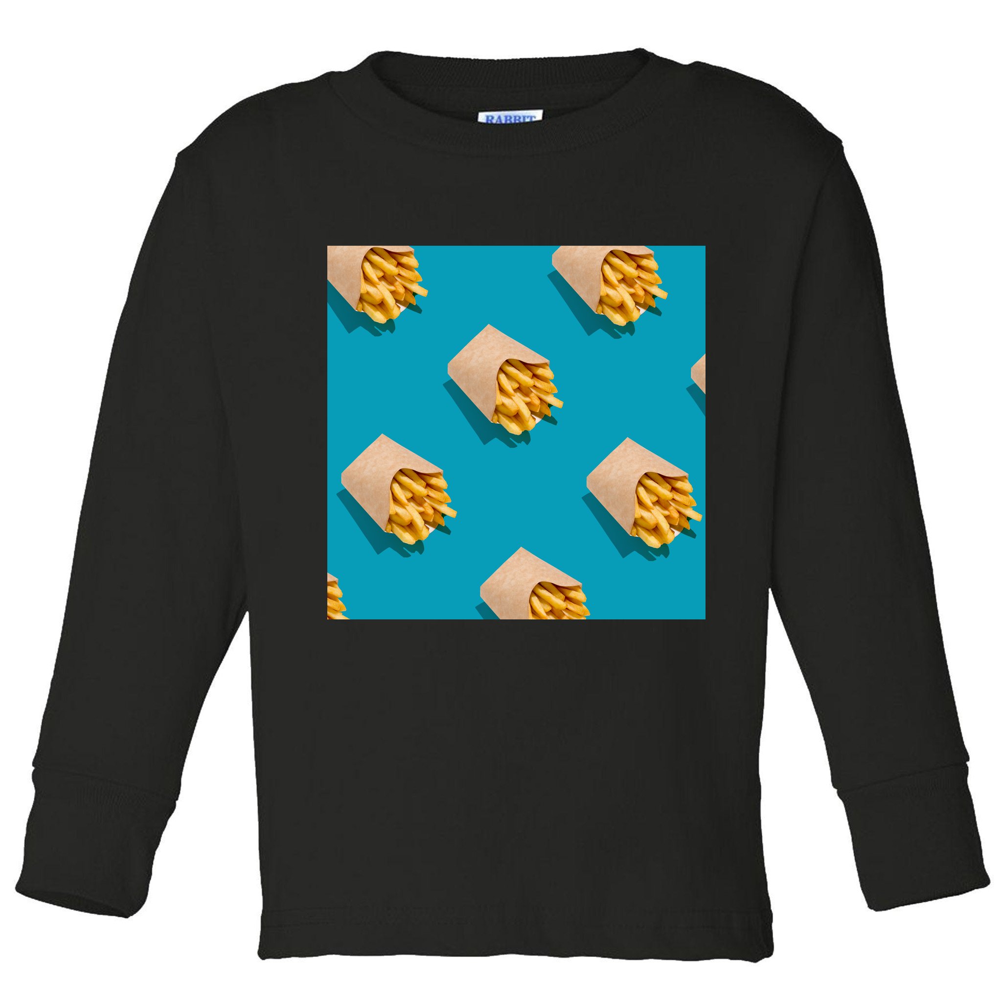 Cute Funny French Fry Fries Pastern Toddler Long Sleeve Shirt