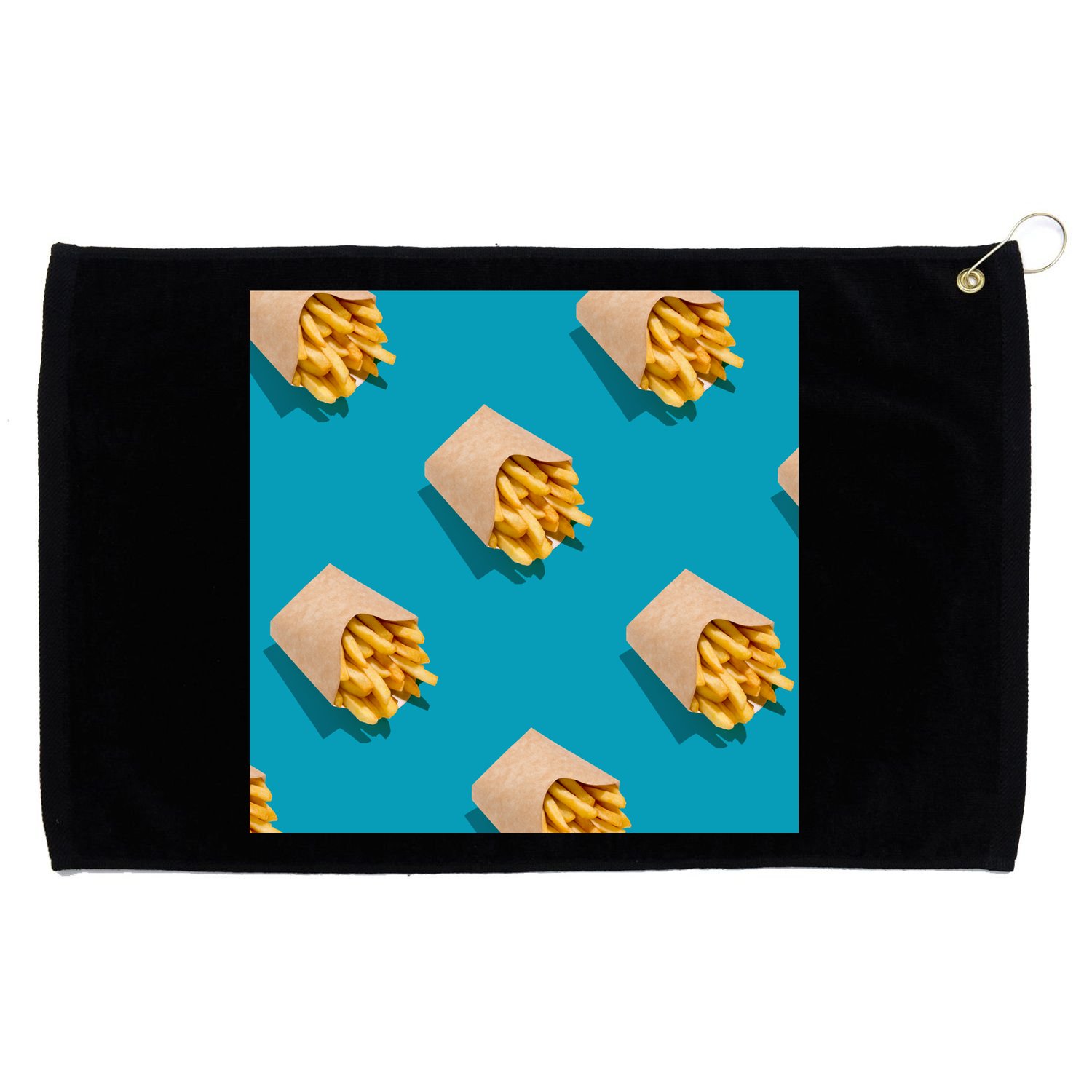 Cute Funny French Fry Fries Pastern Grommeted Golf Towel