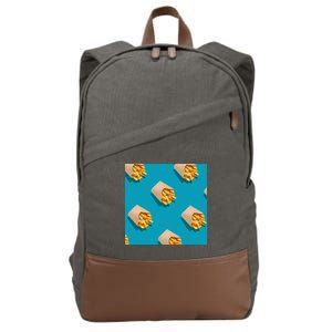 Cute Funny French Fry Fries Pastern Cotton Canvas Backpack