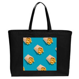 Cute Funny French Fry Fries Pastern Cotton Canvas Jumbo Tote