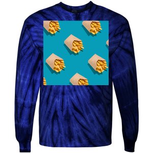 Cute Funny French Fry Fries Pastern Tie-Dye Long Sleeve Shirt