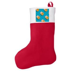 Cute Funny French Fry Fries Pastern Felt Holiday Christmas Stocking