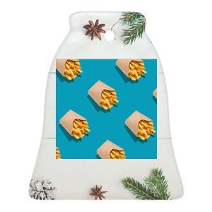 Cute Funny French Fry Fries Pastern Ceramic Bell Ornament