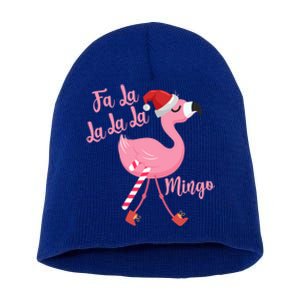 Christmas Flamingo Funny Fa La La La La Mingo Gift Short Acrylic Beanie