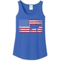 Cow Farm Farmer 4th Of July American Flag Patriotic Usa Gift Ladies Essential Tank