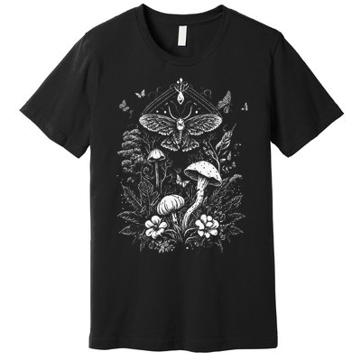 Cute Fairycore Floral Moth Aesthetic Women Graphic Premium T-Shirt