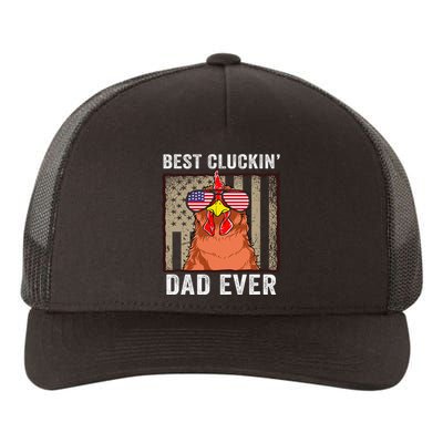 Chicken Funny Farm Best Cluckin' Dad Ever Chicken Yupoong Adult 5-Panel Trucker Hat