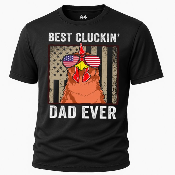 Chicken Funny Farm Best Cluckin' Dad Ever Chicken Cooling Performance Crew T-Shirt