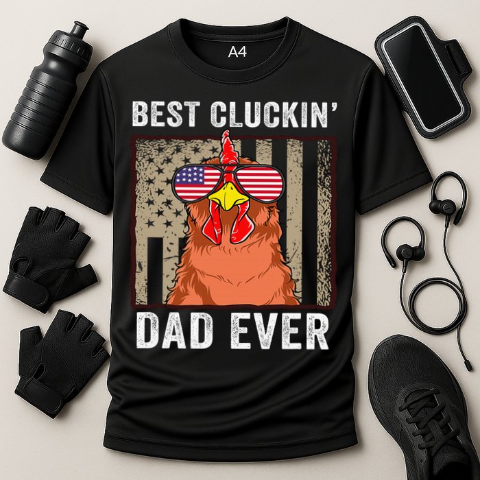 Chicken Funny Farm Best Cluckin' Dad Ever Chicken Cooling Performance Crew T-Shirt