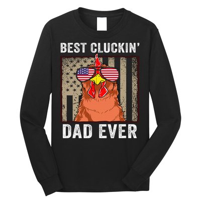 Chicken Funny Farm Best Cluckin' Dad Ever Chicken Long Sleeve Shirt