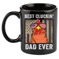 Chicken Funny Farm Best Cluckin' Dad Ever Chicken 11oz C Handle Ceramic Mug