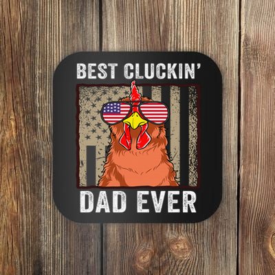 Chicken Funny Farm Best Cluckin' Dad Ever Chicken Coaster