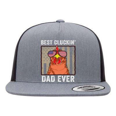 Chicken Funny Farm Best Cluckin' Dad Ever Chicken Flat Bill Trucker Hat