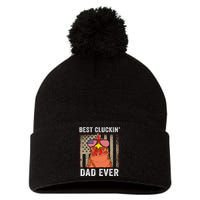 Chicken Funny Farm Best Cluckin' Dad Ever Chicken Pom Pom 12in Knit Beanie