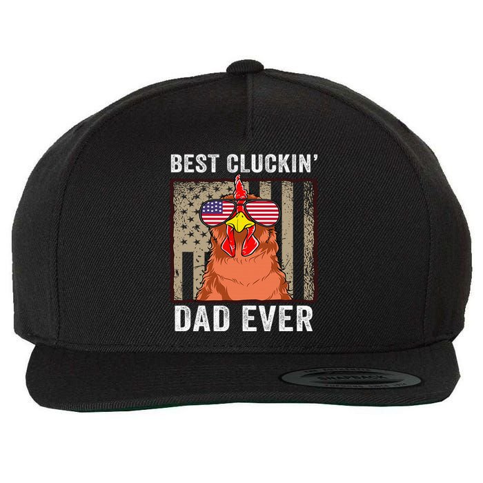 Chicken Funny Farm Best Cluckin' Dad Ever Chicken Wool Snapback Cap