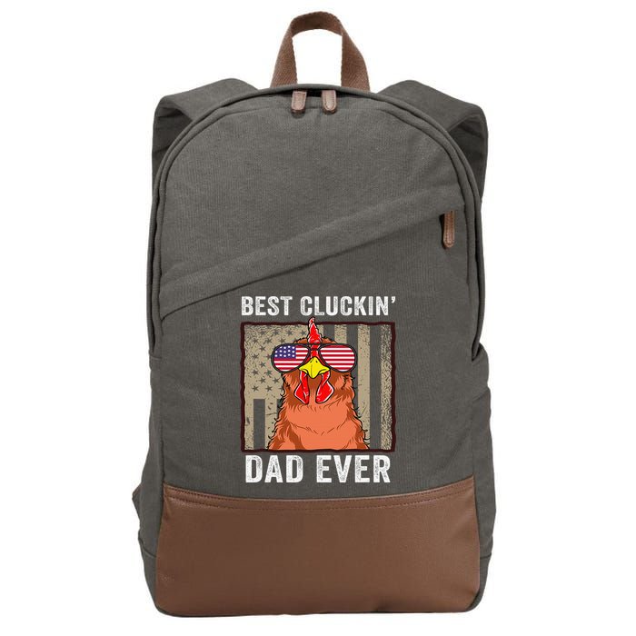 Chicken Funny Farm Best Cluckin' Dad Ever Chicken Cotton Canvas Backpack