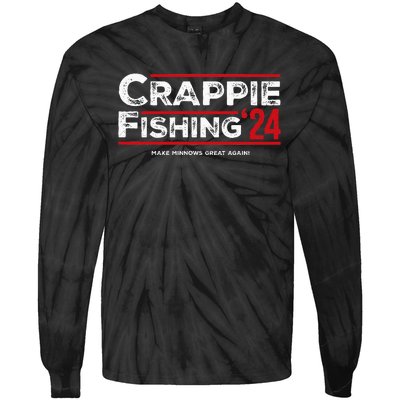 Crappie Fishing For President 2024 Funny Election Tie-Dye Long Sleeve Shirt