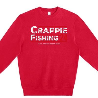 Crappie Fishing For President 2024 Funny Election Premium Crewneck Sweatshirt