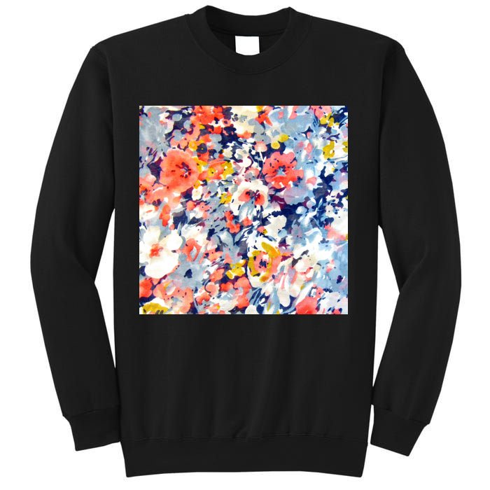 Colorful Flower Fabric Floral Pattern Sweatshirt