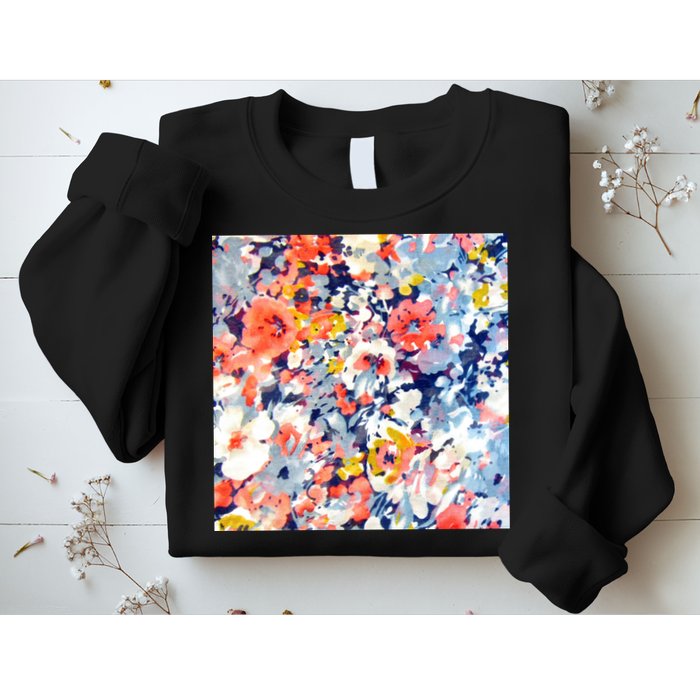 Colorful Flower Fabric Floral Pattern Sweatshirt