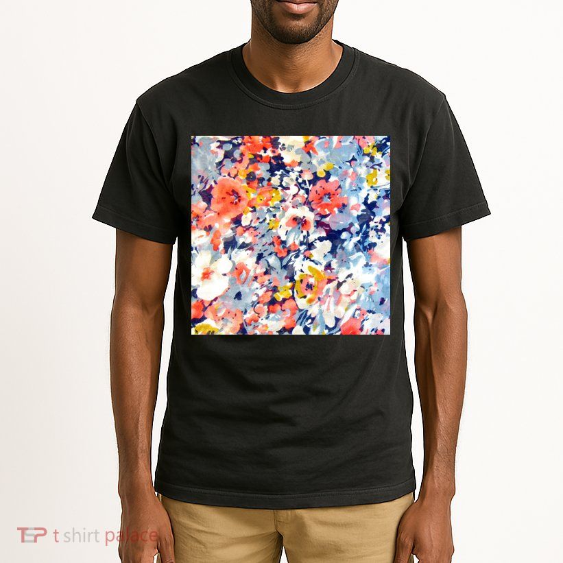 Colorful Flower Fabric Floral Pattern Tall T-Shirt