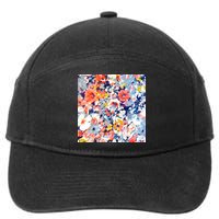 Colorful Flower Fabric Floral Pattern 7-Panel Snapback Hat