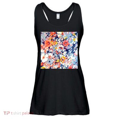 Colorful Flower Fabric Floral Pattern Ladies Essential Flowy Tank
