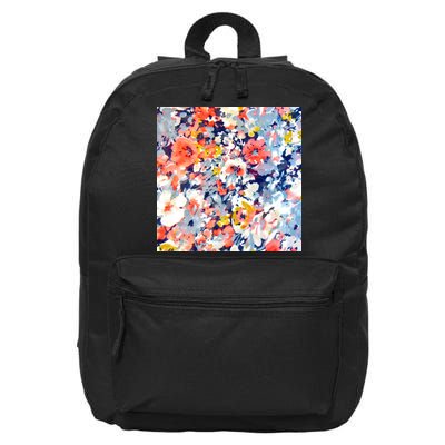Colorful Flower Fabric Floral Pattern 16 in Basic Backpack