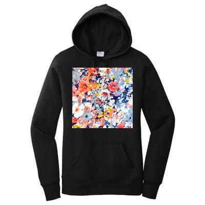 Colorful Flower Fabric Floral Pattern Women's Pullover Hoodie