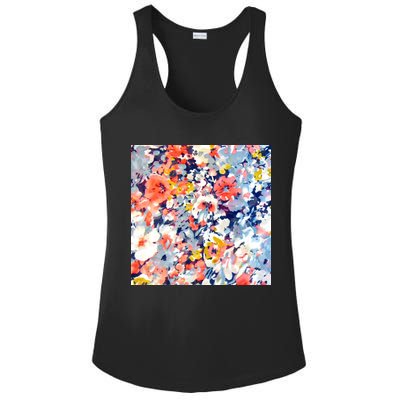Colorful Flower Fabric Floral Pattern Ladies PosiCharge Competitor Racerback Tank