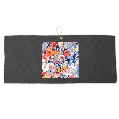 Colorful Flower Fabric Floral Pattern Large Microfiber Waffle Golf Towel