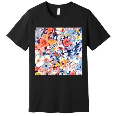 Colorful Flower Fabric Floral Pattern Premium T-Shirt