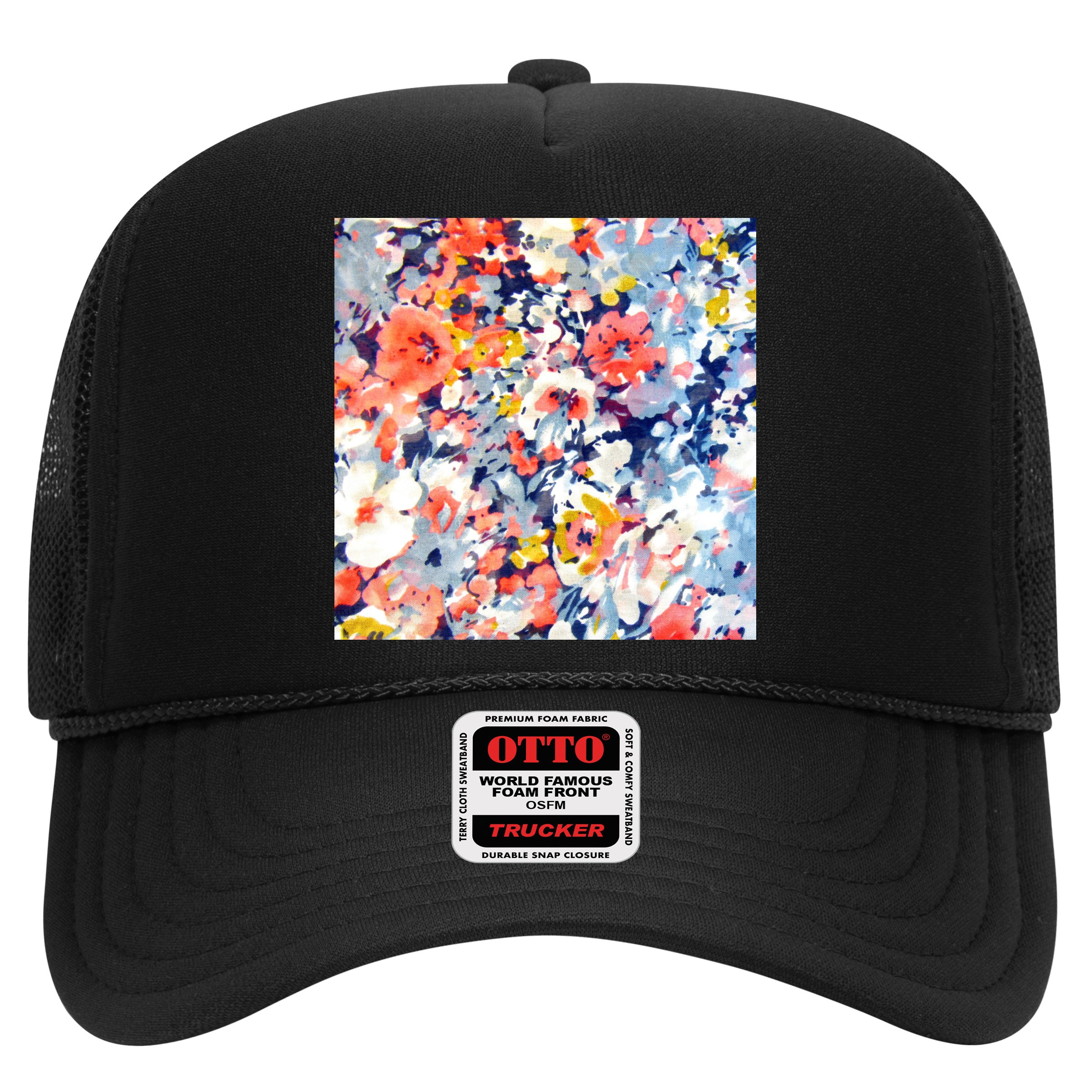Colorful Flower Fabric Floral Pattern Hat
