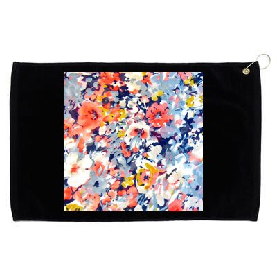 Colorful Flower Fabric Floral Pattern Grommeted Golf Towel