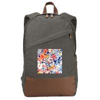Colorful Flower Fabric Floral Pattern Cotton Canvas Backpack