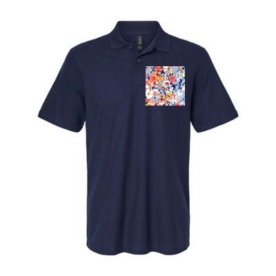 Colorful Flower Fabric Floral Pattern Softstyle Adult Sport Polo