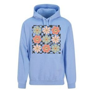 Checkered Flowers Face Happy Flower Gift Idea Cute Unisex Surf Hoodie