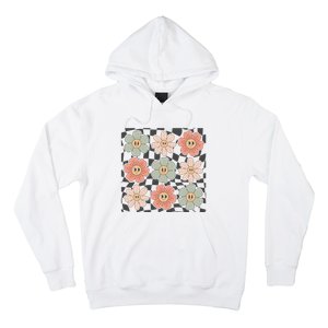 Checkered Flowers Face Happy Flower Gift Idea Cute Hoodie