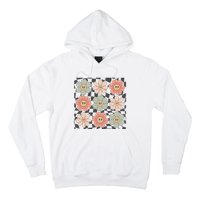 Checkered Flowers Face Happy Flower Gift Idea Cute Hoodie