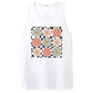 Checkered Flowers Face Happy Flower Gift Idea Cute PosiCharge Competitor Tank