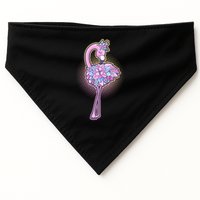 Cute Floral Flamingo USA-Made Doggie Bandana