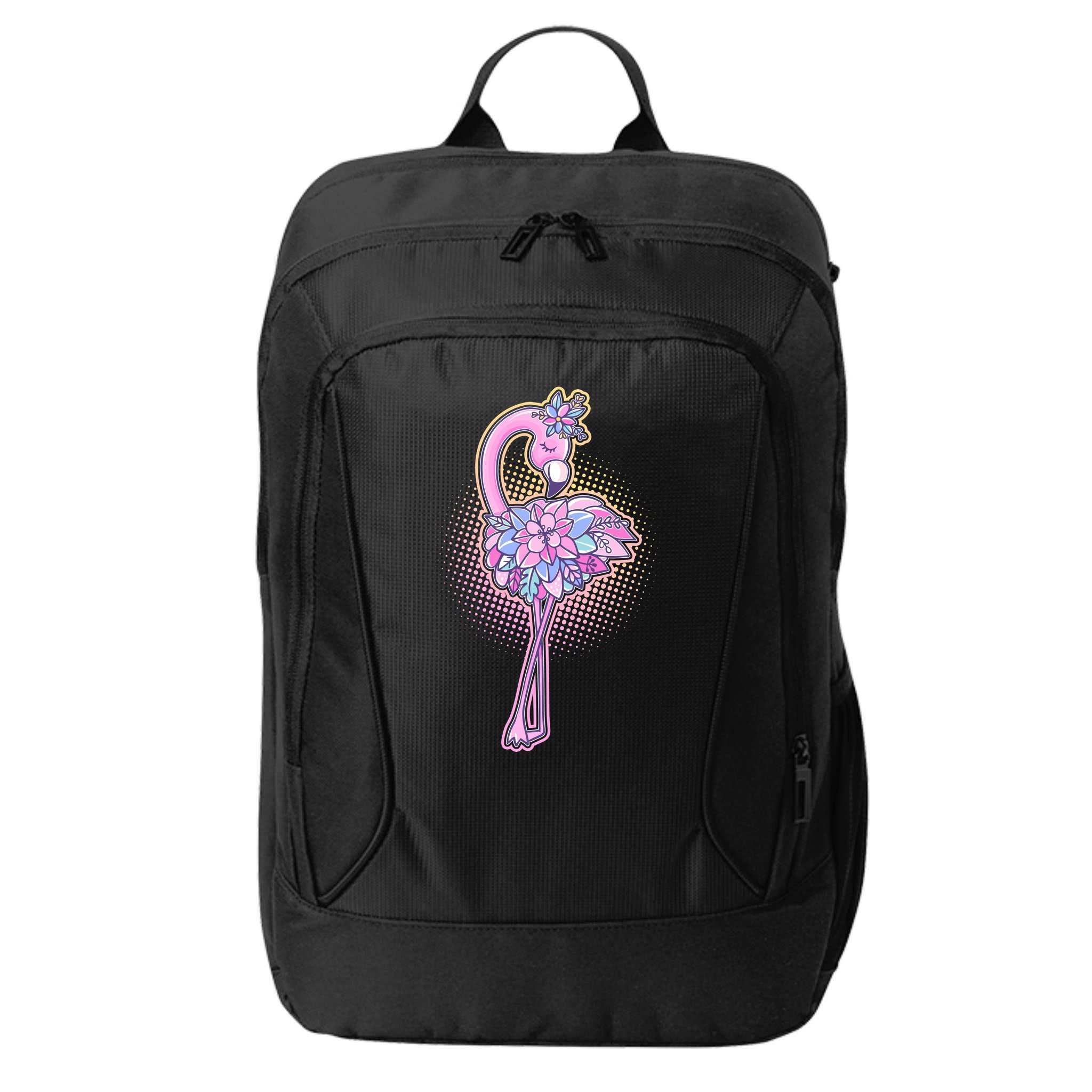 Cute Floral Flamingo City Backpack