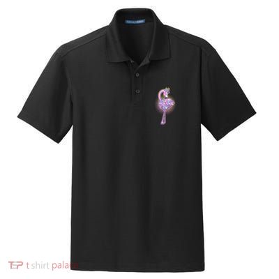 Cute Floral Flamingo Dry Zone Grid Polo