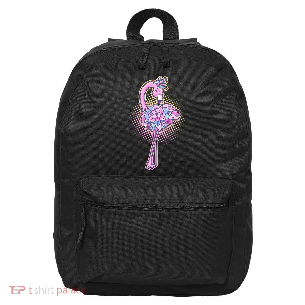 Cute Floral Flamingo 16 in Basic Backpack