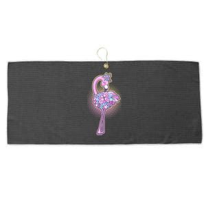 Cute Floral Flamingo Large Microfiber Waffle Golf Towel